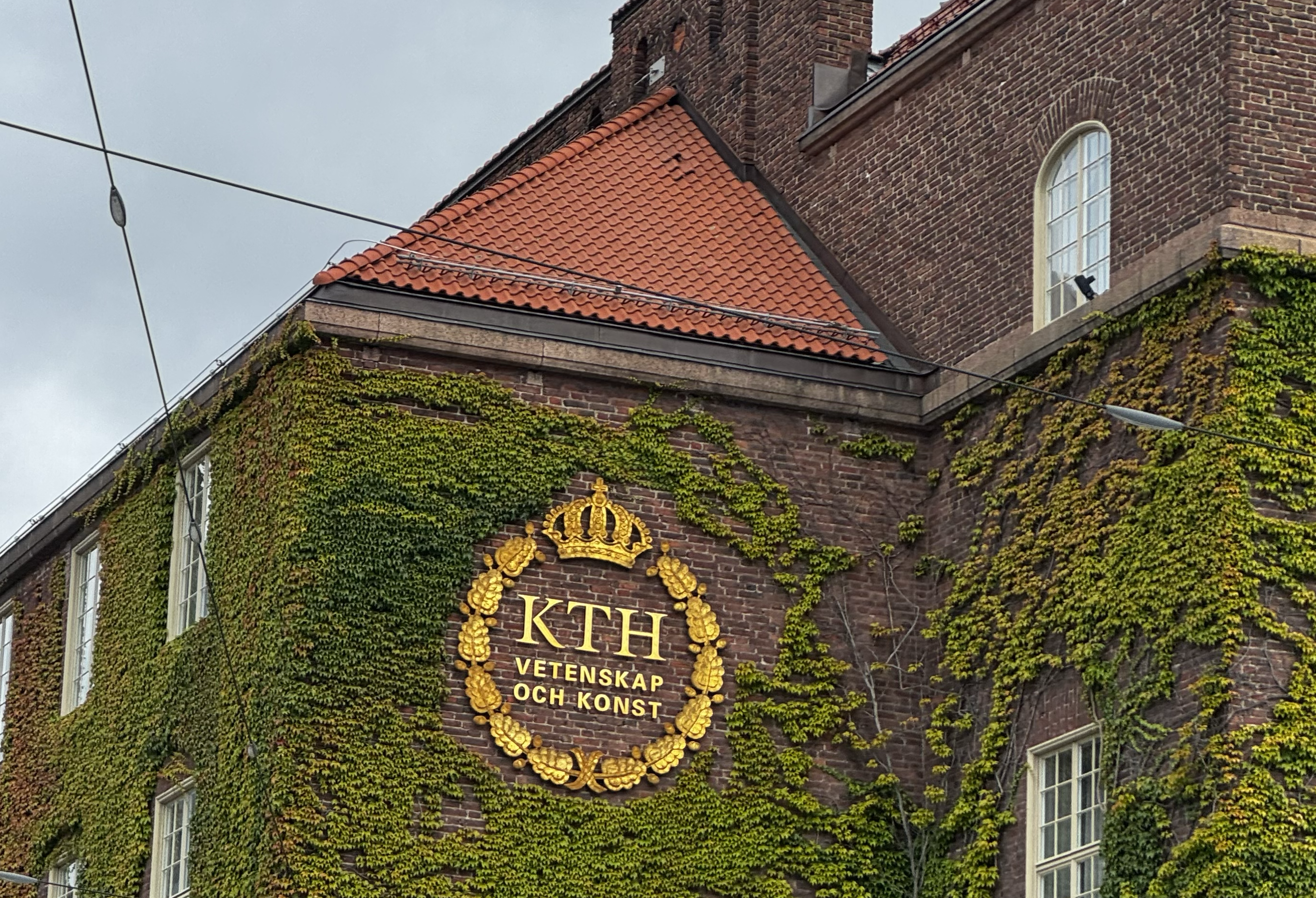 University campus with students